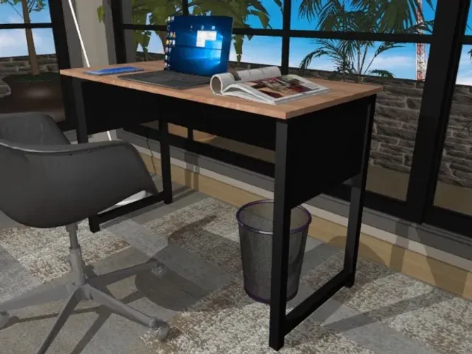 Mesa de Escritório Nogal Black. L82cm x P38cm x A74cm