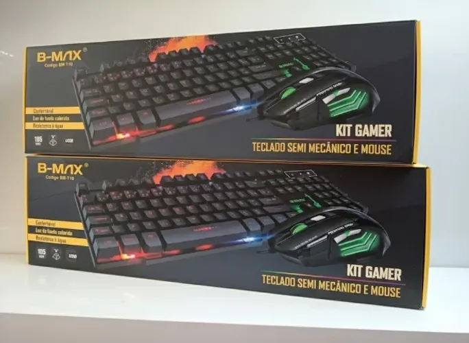 KIT GAMER B-MAX BM-T10 - Teclado + Mouse com LED RGB - NOVO E LACRADO