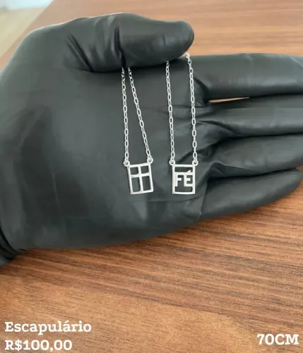 Escapulário Fé - Prata 925  * Zap
