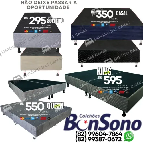 Base Bonsono solteiro casal Queen King pronta entrega consulte disponibilidade