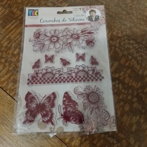 Carimbo de silicone  Girassóis e Margaridas by Mamiko Toke e Crie NOVO sem uso