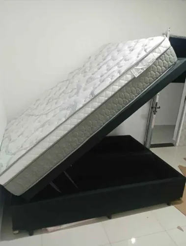 Cama Box com Baú e Colchão Casal Conforto