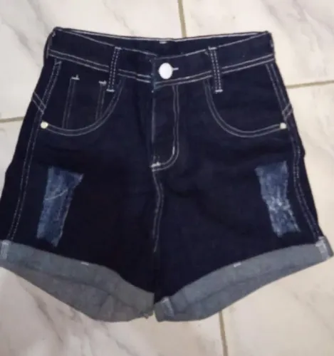 Short Jeans Feminino Azul Novo