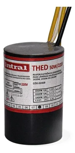 Reator Eletrônico Dicroica 12v 50w 220v Dimerizavel Intral