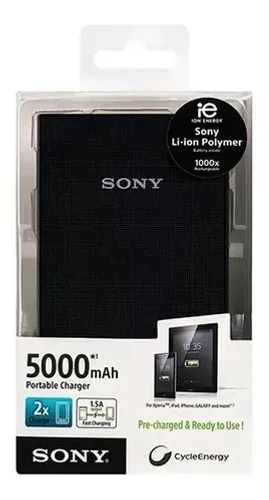 Carregador Portátil SONY Preto 5000Mah (NOVO)