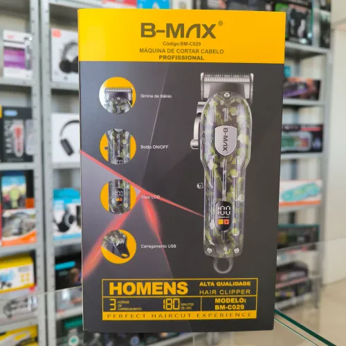 Máquina para cortar cabelo sem fio com visor recarregável 