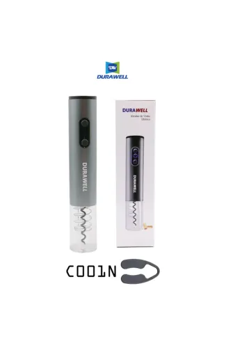 ABRIDOR DE VINHO ELETRICO 2 EM 1 DURAWELL C001N VERMELHO
