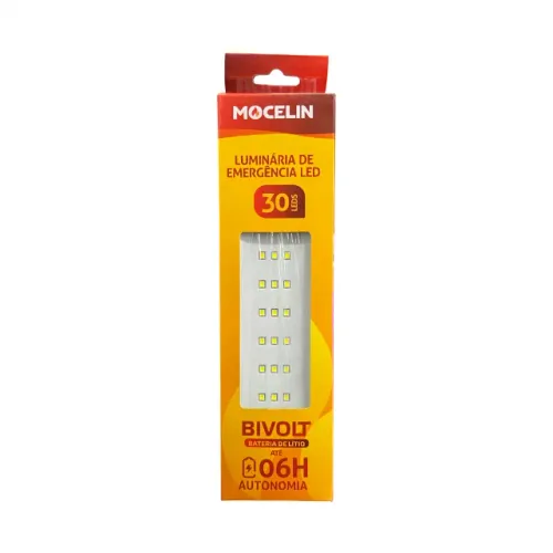 Luminária de emergência 30 Leds 110 lumens - Mocelin