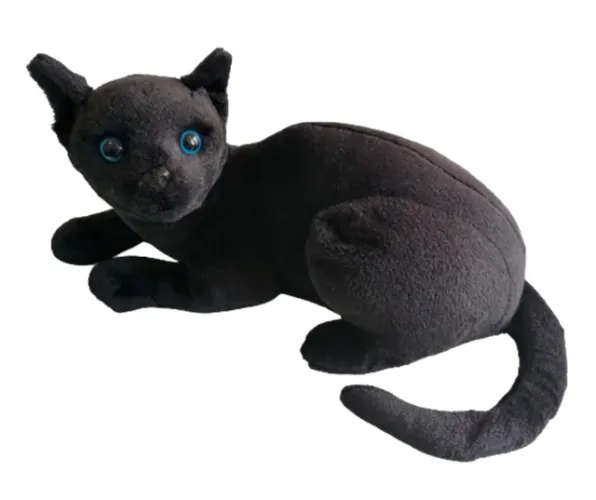 Gato Preto de Pelúcia realista