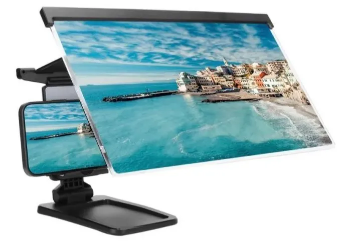 Amplificador De Tela 3D Celular L20 de 12 Polegadas Vídeo Desktop com Suporte