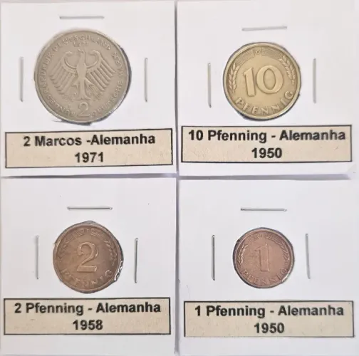 Kit Moedas Colecionadores Alemanha - 1950 - 1958 - 1971