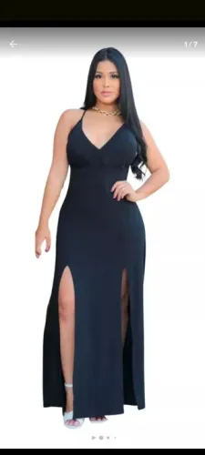 Vestido Longo Preto com Fenda