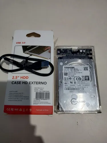 HD Externo 500 GB Toshiba C/ Cabo+ Case. USB 2.0 / 3.0. Entrega a Combinar.