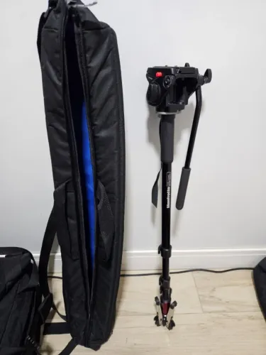 Monopé Manfrotto 560b-1 + Cabeça 561bhdv + Case Alvha Preto