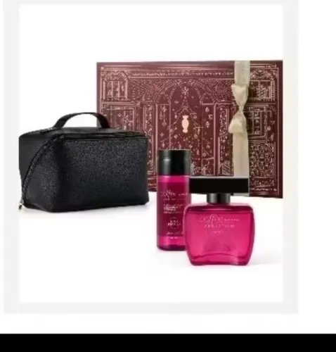 Kit de beleza feminino com perfume, creme e necessaire
