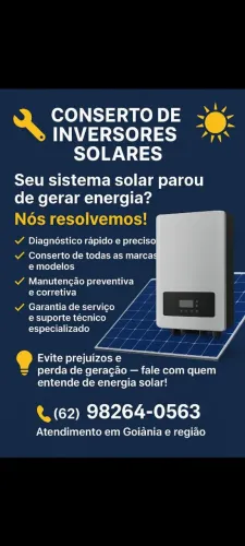 Consertos de inversores solar ? buscamos e entregamos no conforto da sua casa 