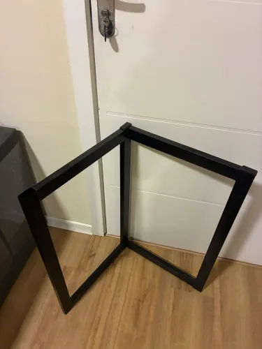 Base para Mesa L Aço 42X42X70cm Industrial Tubo Preta