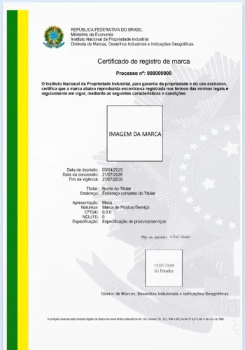 Marca Registrada no INPI já EM VIGOR Classe NCL(12) 16 - Marca Mista de Produto e Serviço