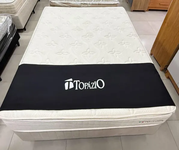  *COLCHÃO + BASE TOPÁZIO NATURALLE* ? Pillow Top D28 - Espuma aglomerada D70 