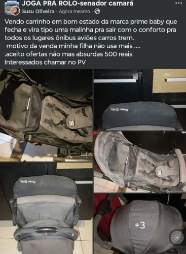 Vendo carrinho em bom estado que quando fecha vira uma mala pra carregar com conforto