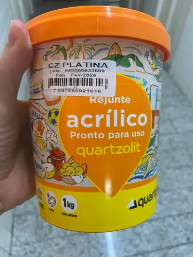 7 frascos de rejunte quartzolit cinza platina