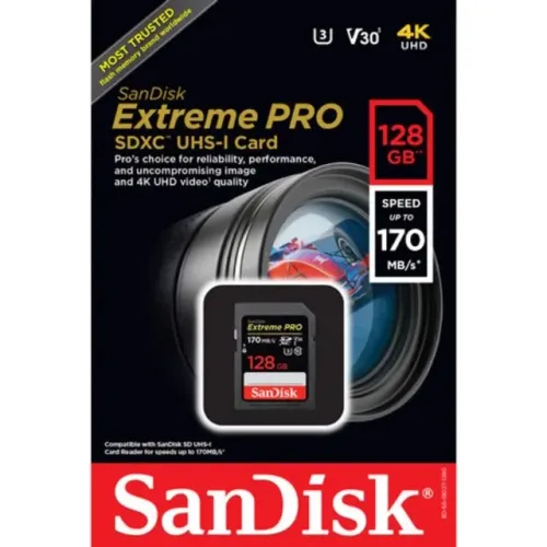 Cartao SD SanDisk Extreme Pro 128GB 170MB/s