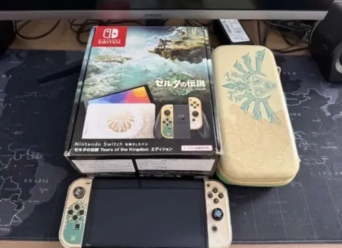 Nintendo Switch Oled Desbloqueado - Edição Zelda Tears Of Kingdom