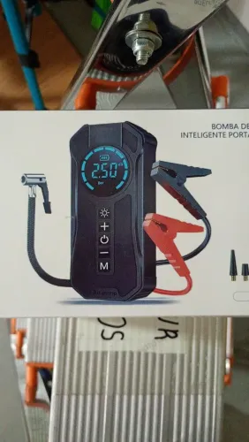Bomba de pneus automática digital, recarregável