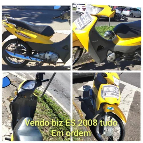     Honda Biz 2008 ES Amarela - Econômica, Documentos em Dia e Pronta para Rodar