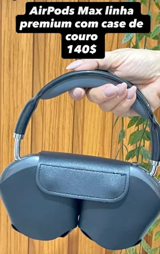 Fone Bluetooth premium com case de couro