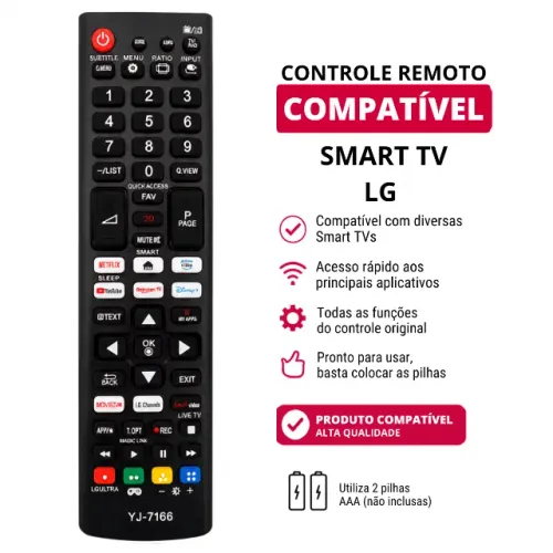 Controle remoto compatível Tv LG Smart 
