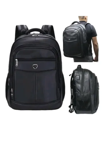Mochila média Reforçada Notebook Viagem Impermeável couro