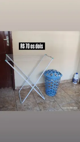 Lindo varal + cesto de roupa
