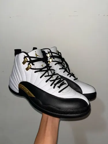 Air Jordan 12 Retro Taxi Branco Preto Dourado Novo com Caixa