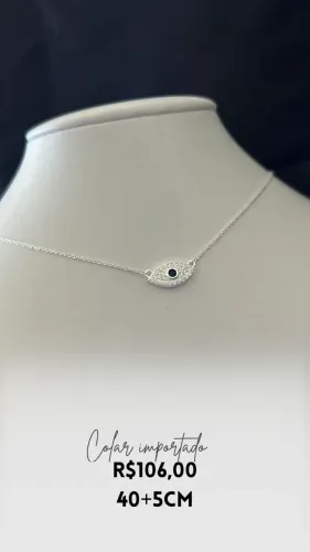 Colar Olho Negro Importado ( Prata 925)