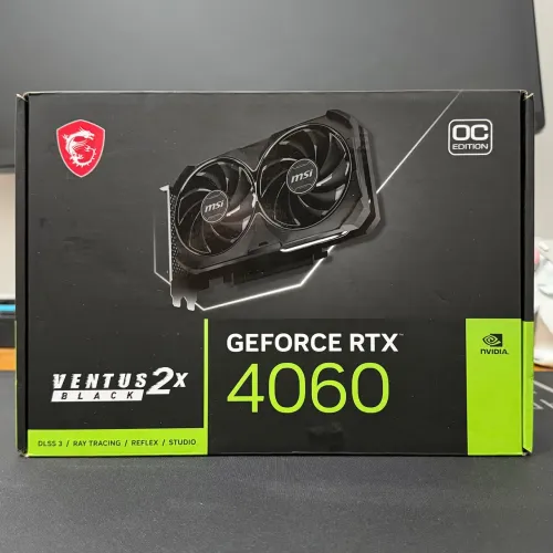 Placa de Vídeo MSI GeForce RTX 4060 Ventus 2X Black OC 8GB - Com Caixa