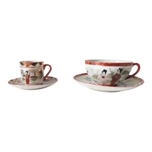 2 Xícaras 1 Chá 1 Cafezinho Casca De Ovo Porcelana Chinesa