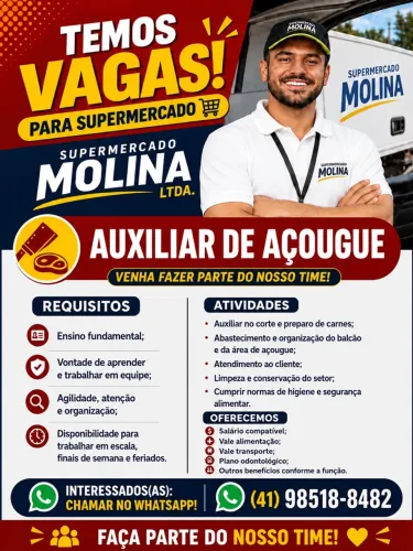 Vaga auxiliar de açougue