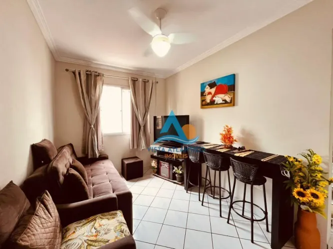 Apartamento Mobiliado com Vista Livre 1 Dormitório 53m² Piscina Praia Grande/SP