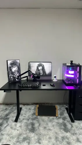 mesa com regulagem de altura elétrica + gaveteiro