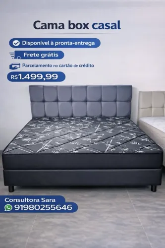 CAMA BOX CASAL MOLAS ENSACADAS COM ENTREGA GRÁTIS 