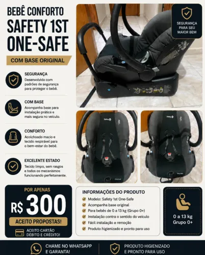 BEBÊ CONFORTO SAFETY 1ST ONE SAFE COM BASE ORIGINAL