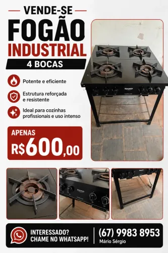 Fogão industrial 4 bocas