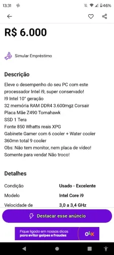 I9 super conservado ótimo preço!