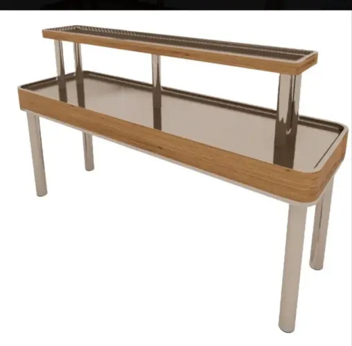 Balcão inox 2 níveis para hortifruti semi-novo
