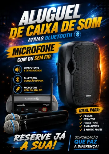 Aluguel de caixa de som e jogos de luz para festas