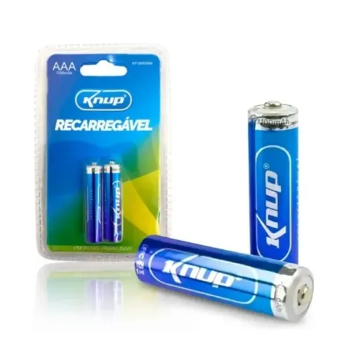 Pilha Recarregável Knup AAA 1100mAh 1.2V Kit C/2
