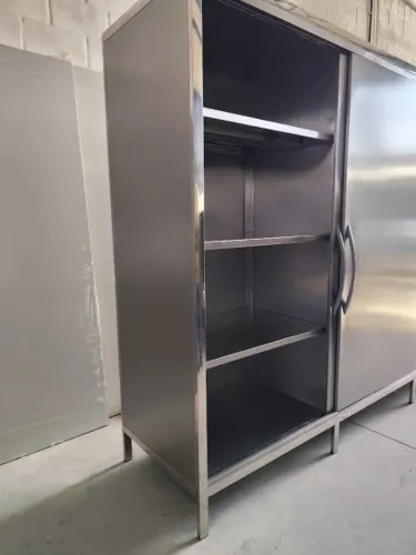 Armário Inox Feito Sob Medida Portas Correr Cozinha Industrial (Linha Premium)