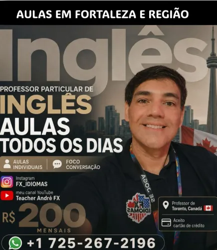PROFESSOR PARTICULAR DE INGLÊS INDIVIDUAL EM FORTALEZA