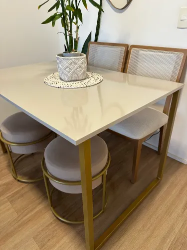 Mesa de Jantar Steel Estilo Industrial Pés de Aço 120x80cm